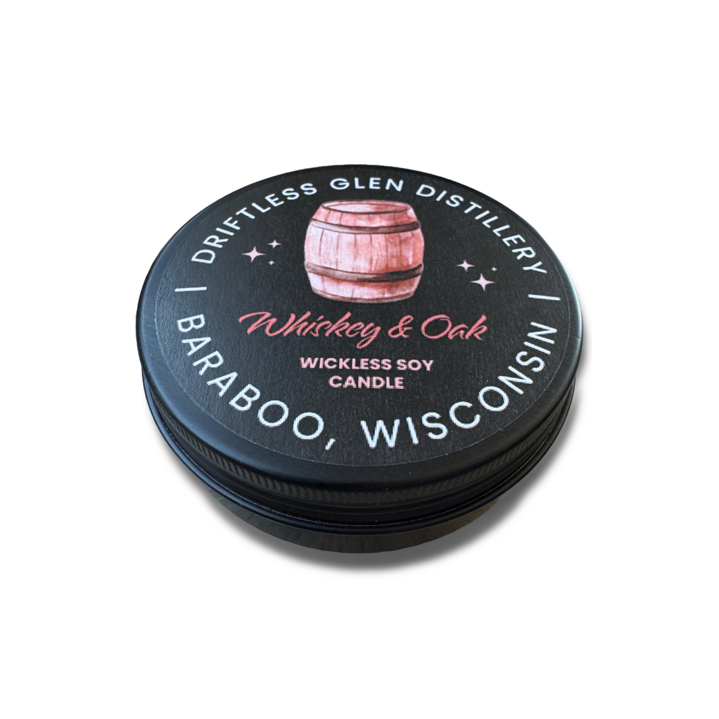 Wickless Soy Candle: Whiskey & Oak