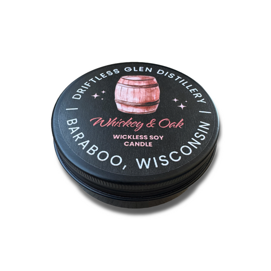 Wickless Soy Candle: Whiskey & Oak