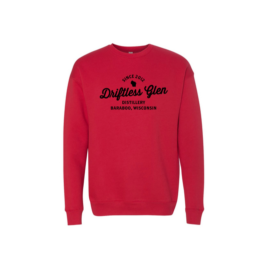 Red Crewneck w/ Black Cursive
