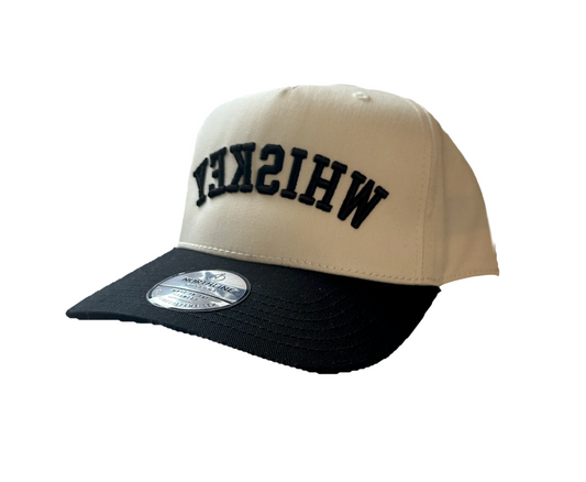 WHISKEY Black Embroidered 3D Puff Hat